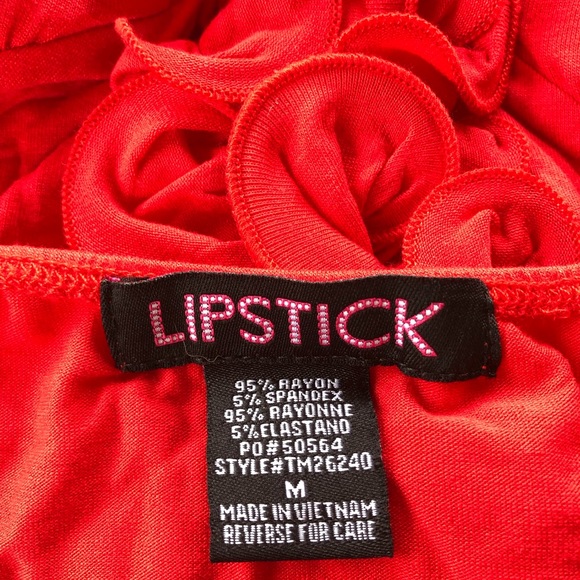 Lipstick ruffle halter tank - Picture 5 of 6